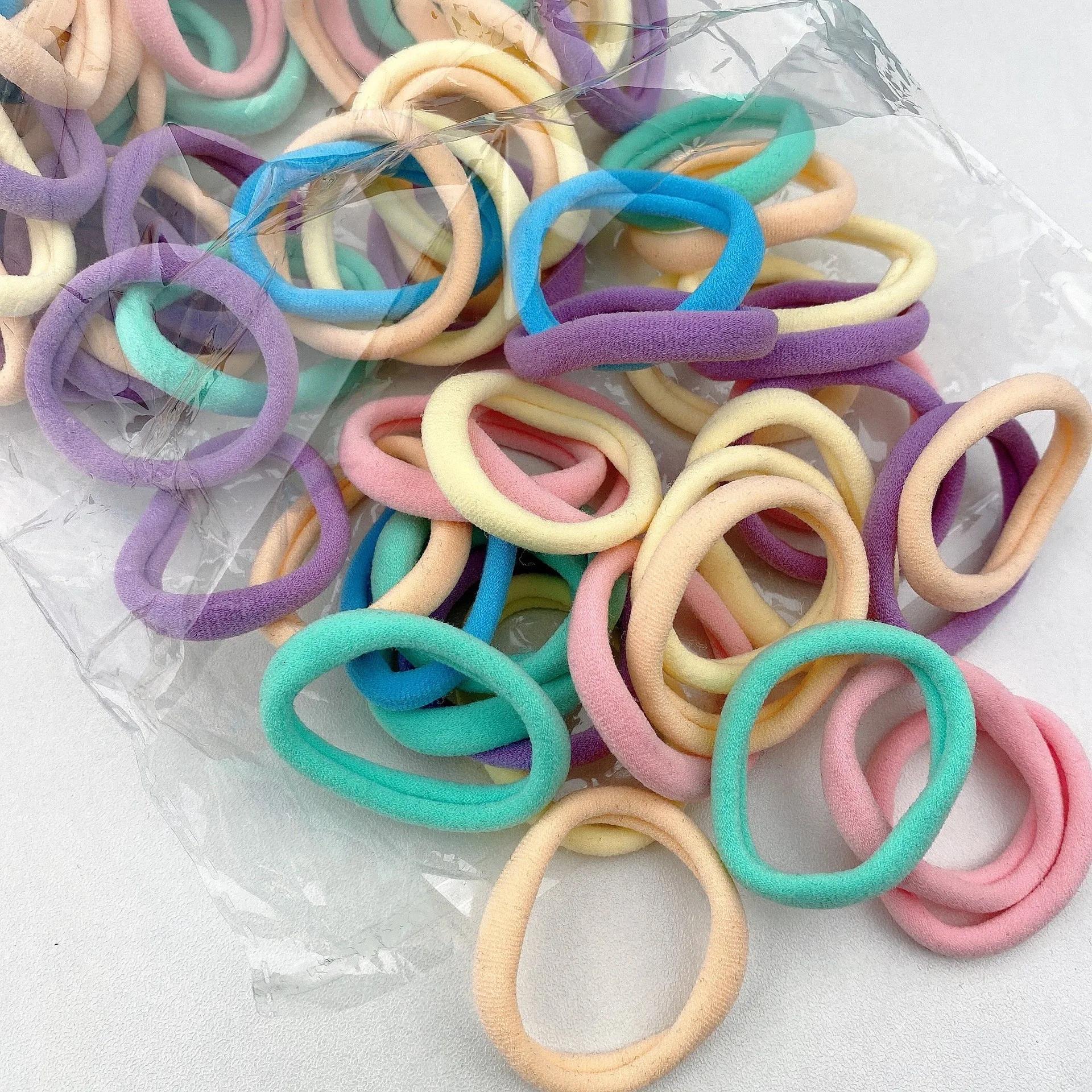 20/50/100 pièces Quatre saisons artificiel astiques Bandes De Cheveux Bol 4CM Bonbons Scrunchie arti