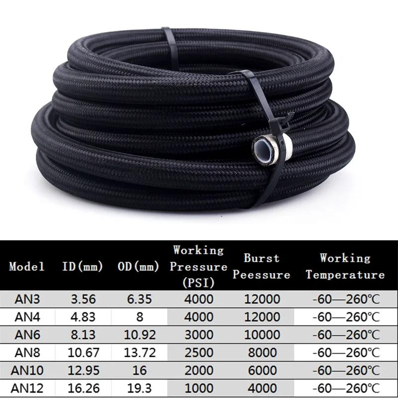 1M/2M/3M/5M AN3 AN4 AN6 AN8 AN10 universel E85 tuyau de carburant huile gaz refroidisseur ligne tuya