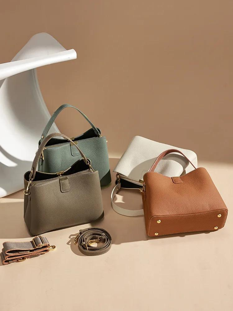 Sac à bandoulière 100% en cuir véritable pour femmes, sac à bandoulière d'été 2025, sac à main Desig