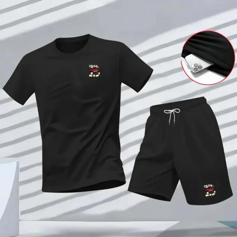 Ensemble t-shirt et short à manches courtes pour homme avec logo UFC, séchage rapide, tenue de sport