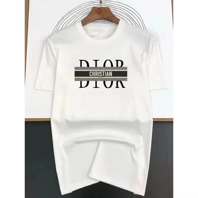 Nouveau T-shirt d'été pour homme, style minimaliste basique à manches courtes, motif imprimé, en pur
