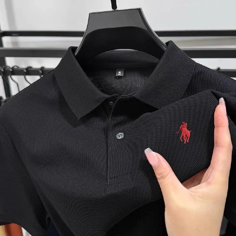 100% pur coton à la mode personnalisé hommes classique poney brodé confortable polo été nouveau déco