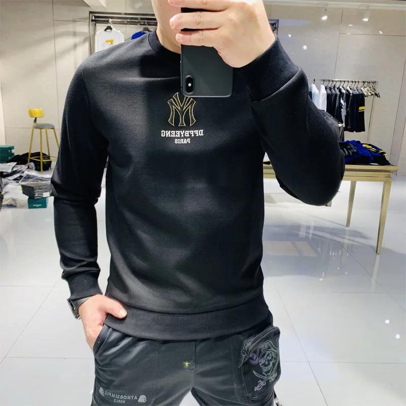 Beaux hommes sweats à capuche Simple marque Logo broderie nouveau automne conception coréenne pull d