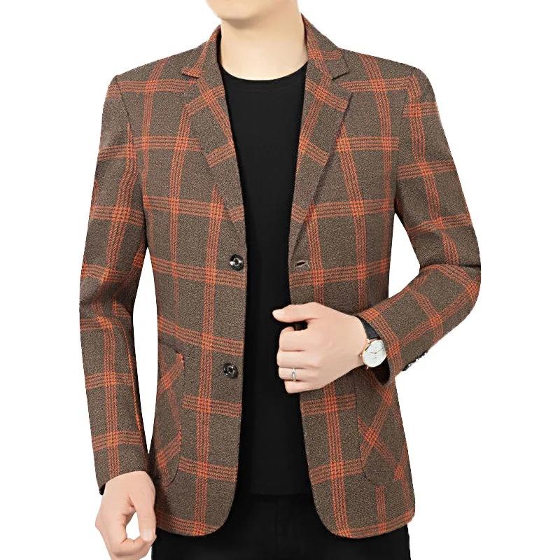 Manteau Homme Printemps-Automne 2026 – Blazer Décontracté à Col Rabattu et Poches, Simple Boutonnage