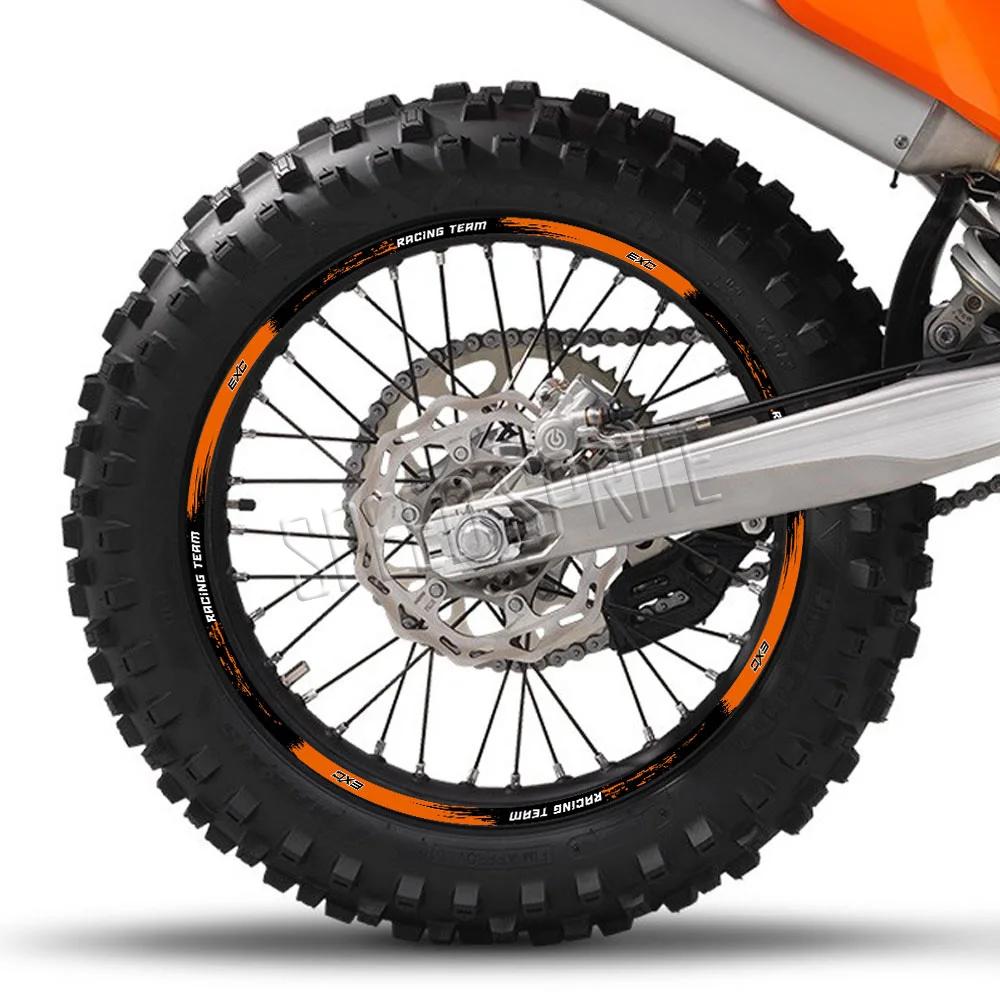 EXC – autocollants réfléchissants pour roues de moto, autocollants de jante, bande à rayures pour KT