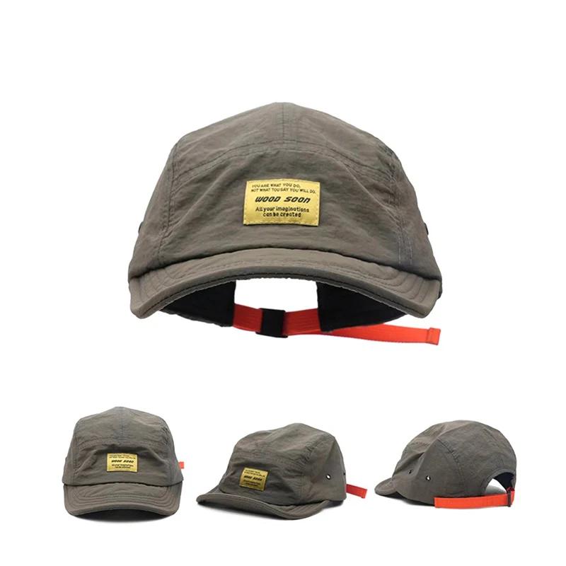Casquette de Baseball à 5 panneaux, à la mode, à rabat, à séchage rapide, à bords plats, pour hommes