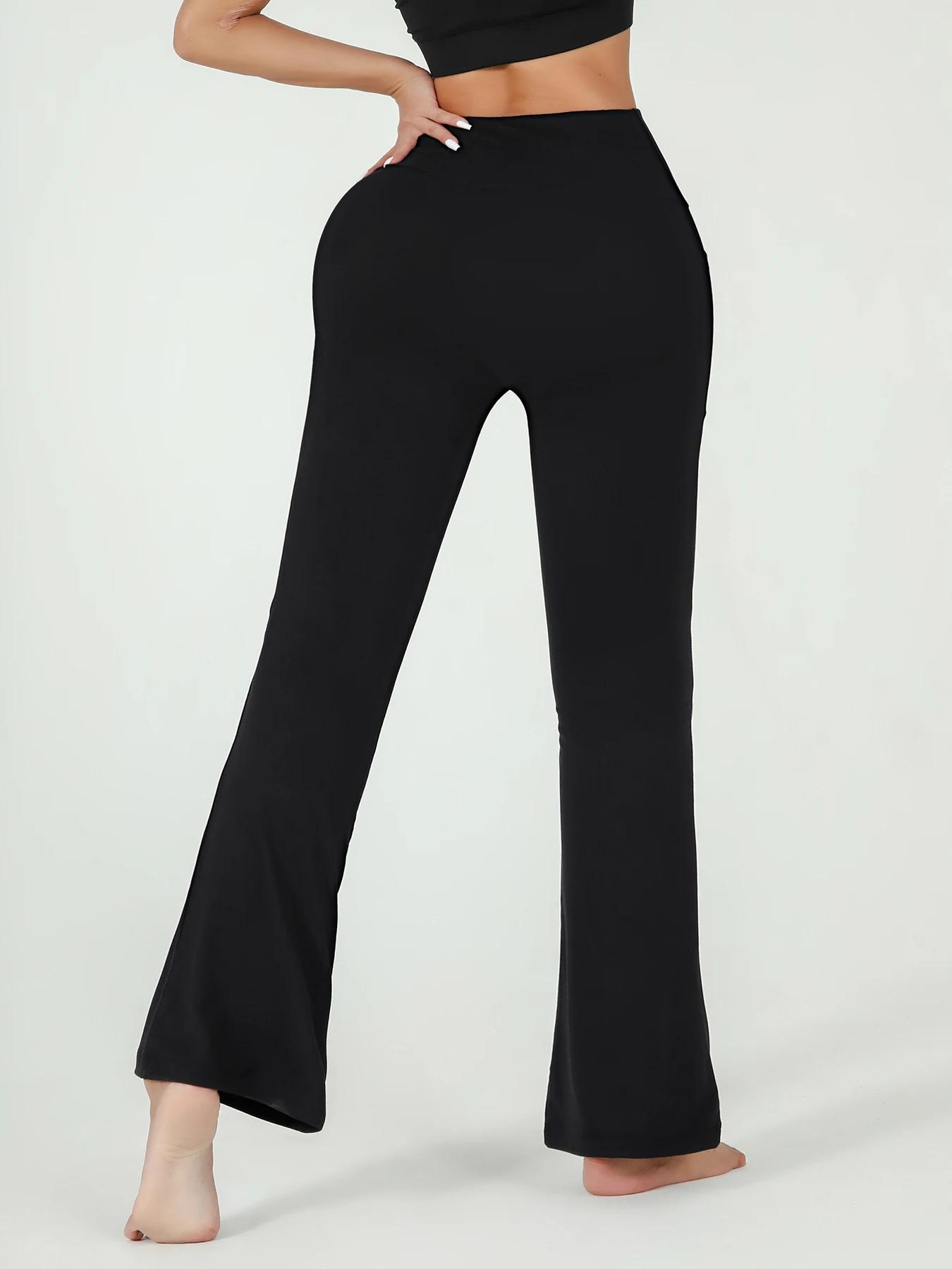 Pantalon évasé Super doux pour femmes, taille haute, contrôle du ventre, Leggings de Yoga, bas de cl