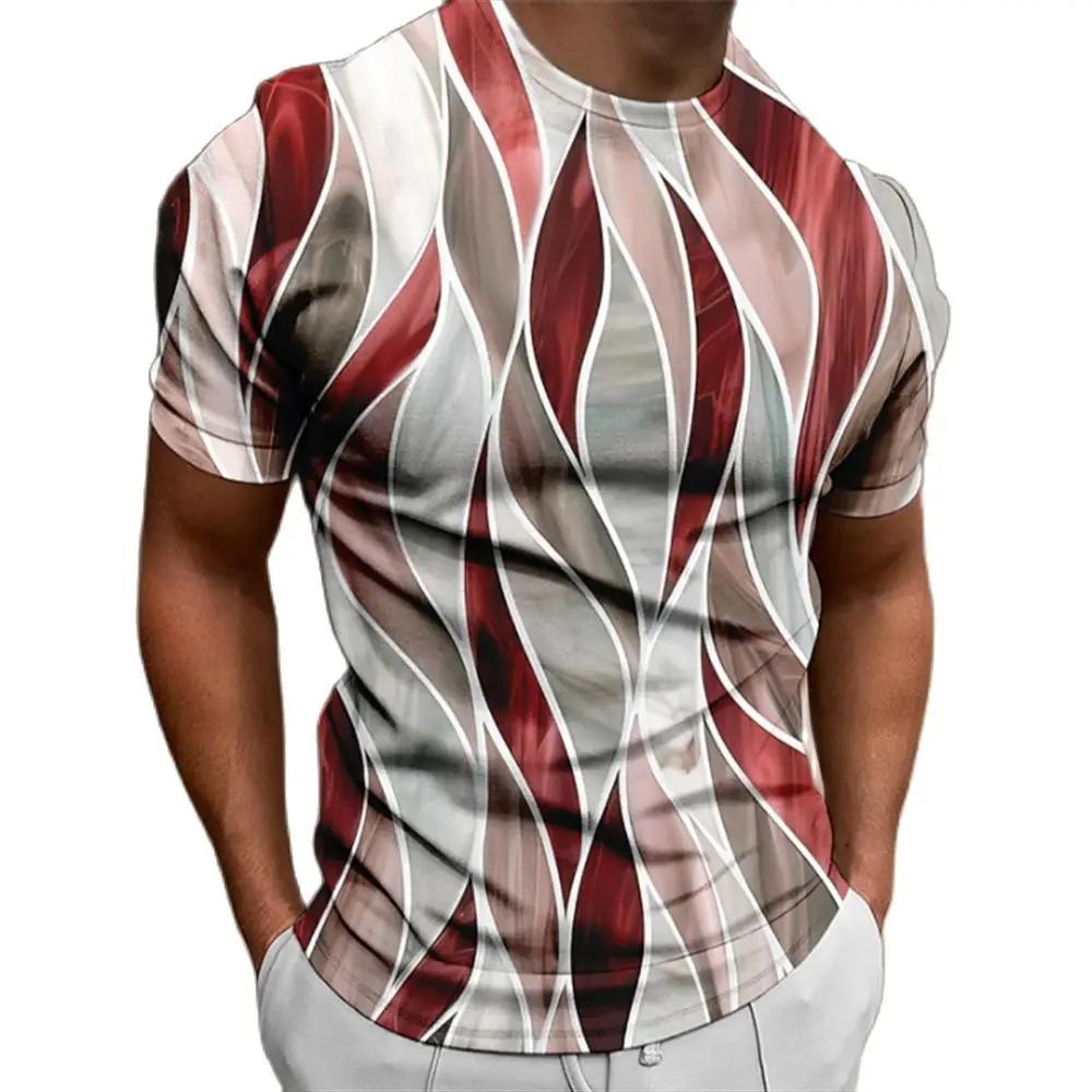 T-shirt manches courtes col rond homme, estival et à la mode, avec impression 3D, punk, streetwear, 