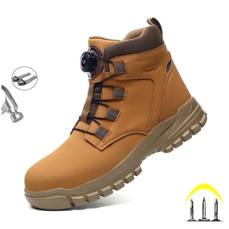Bottes de sécurité imperméables pour le travail, bottes de protection en cuir, chaussures industriel