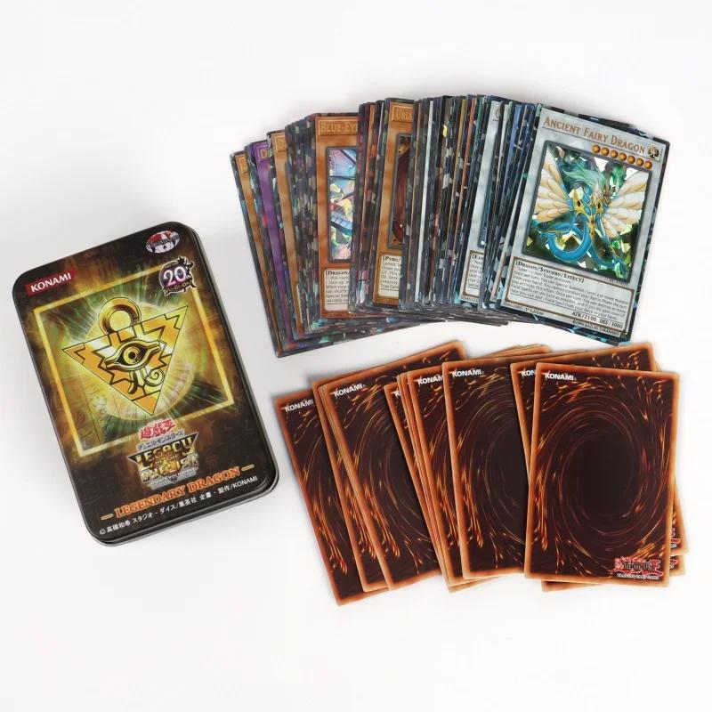 66-148 pièces cartes Yugioh avec boîte en fer blanc Yu Gi Oh carte anglais holographique lettre doré