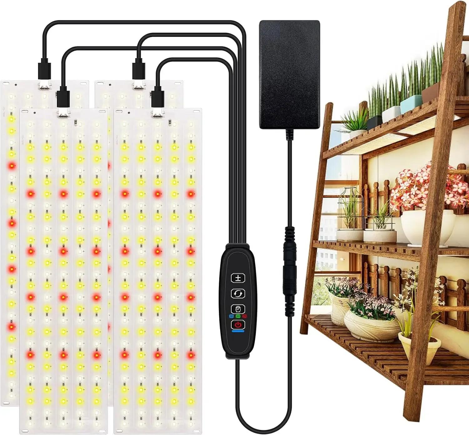 Panneau lumineux LED Ultra-fin à spectre complet, minuterie à intensité variable, lumières pour plan