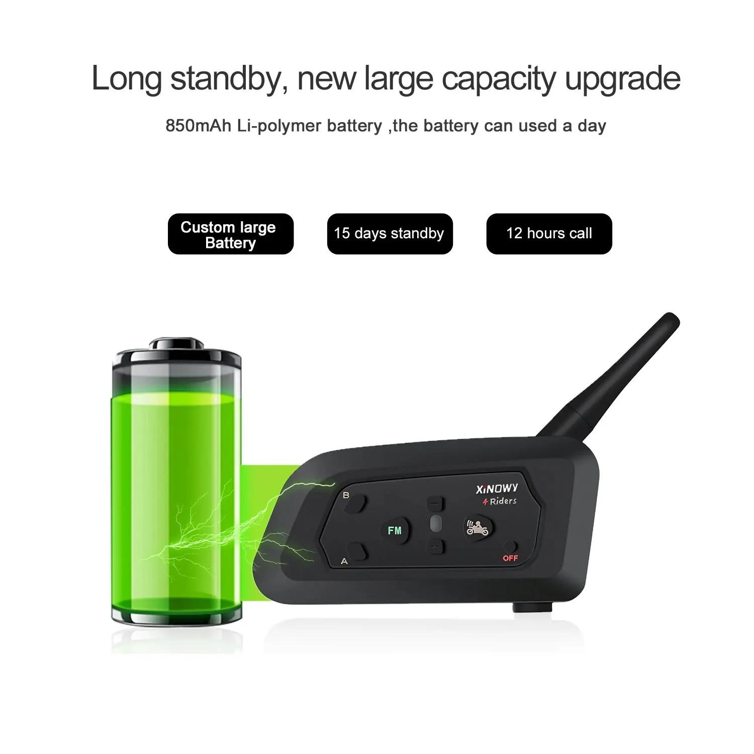 XiNOWy V4C Arbitre Casque Bluetooth Interphone Full Duplex 1200M Football Football Earhook Écouteur 