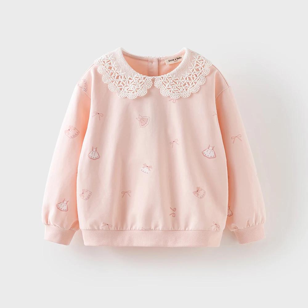 Dave Bella filles à manches longues pull sweat enfants mignon manteau à capuche automne printemps en