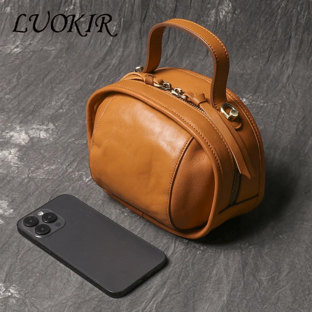 LUOKIR – sac à bandoulière en cuir véritable pour femmes, couche supérieure en peau de vache, sac à 