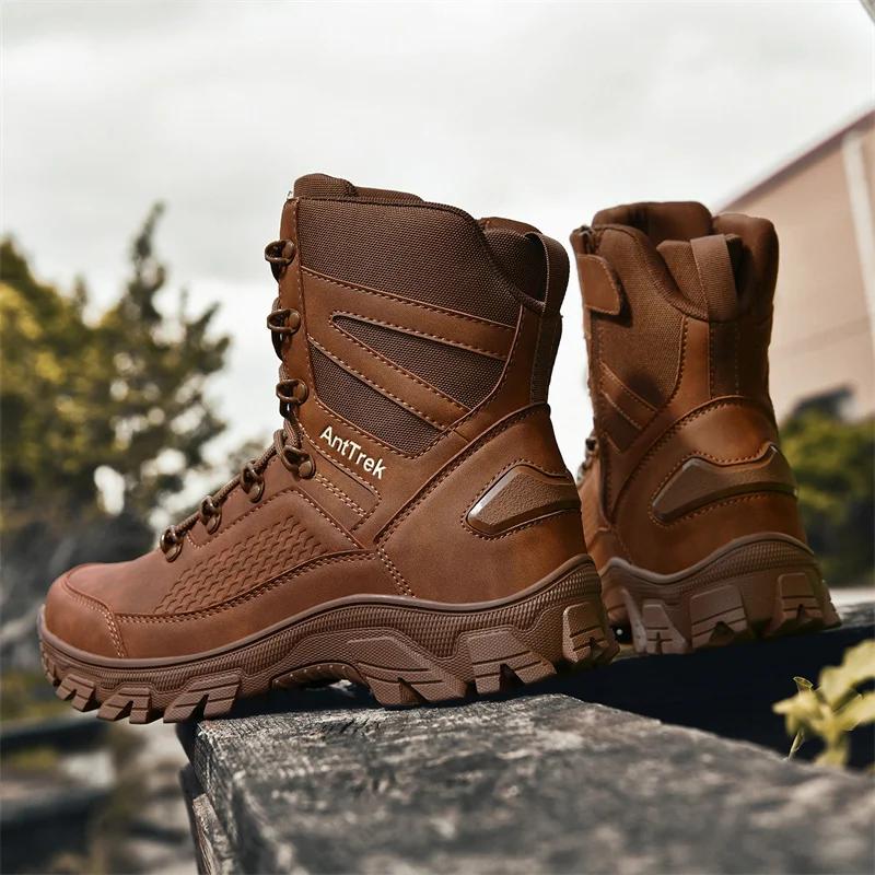 Bottes d'entraînement sauvage pour hommes quatre saisons bottes d'extérieur imperméables antidérapan