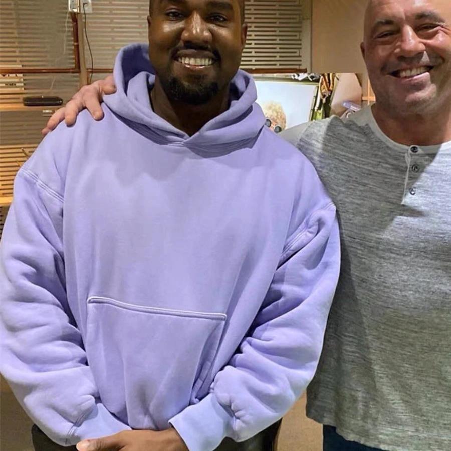 Violet KANYE YZY Double couche solide à capuche hommes femmes haute qualité tissu lourd pull à capuc