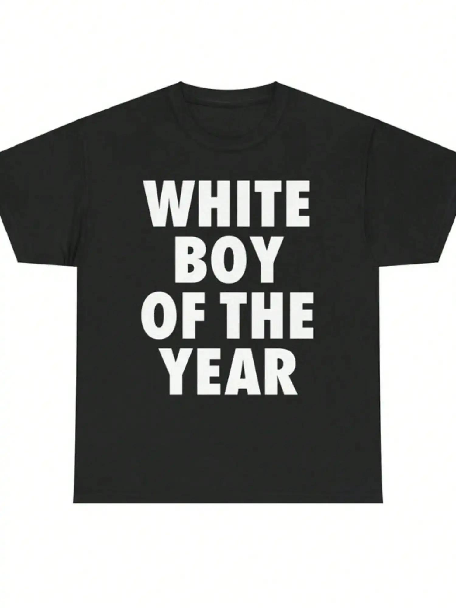 Blanc garçon de l'année t-shirts coton imprimé à manches courtes T-shirt rétro décontracté Streetwea