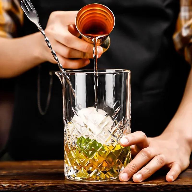 Shaker à Cocktail de 700ml, tasse en verre à whisky, tasse à agitation professionnelle pour Cocktail