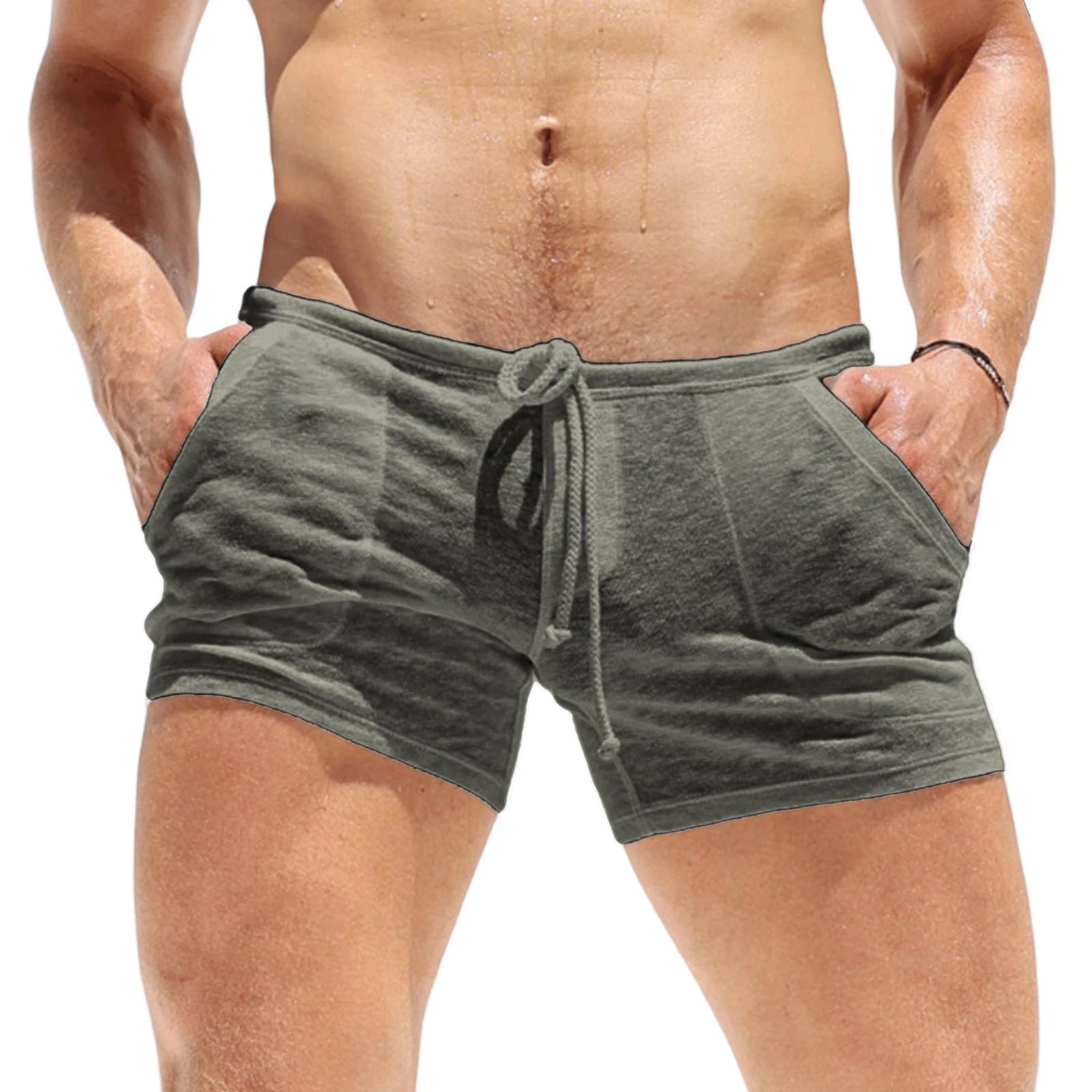 Shorts d'été pour hommes avec cordon de serrage et poches, shorts décontractés élégants de couleur u