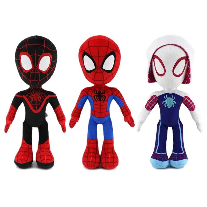 Jouets en peluche Anime Avengers Spiderman de 32CM, poupées Spider-Verse Gwen Peter Parker Noir, jou