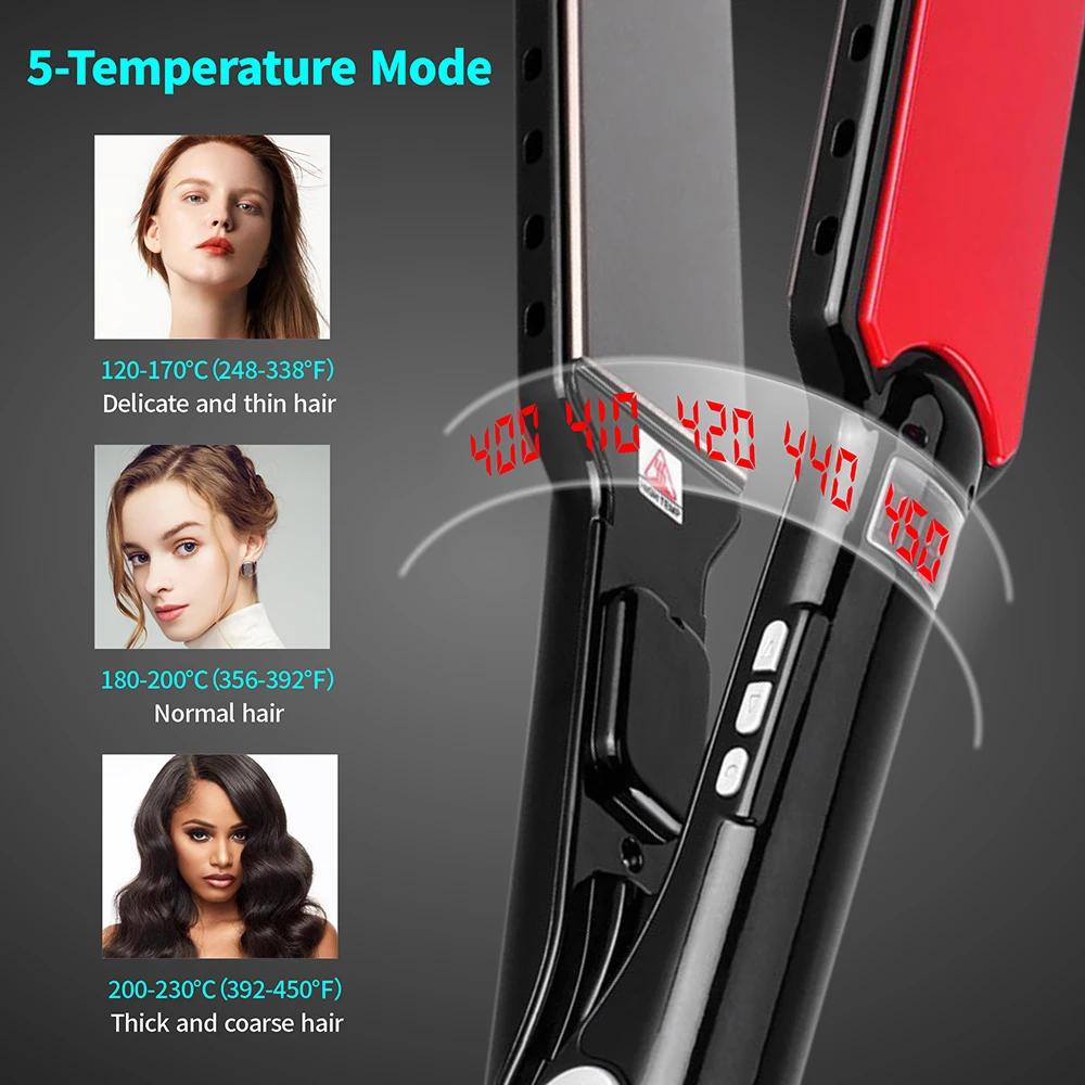 MCH-Fer pio en Titane 480F Haute Température 2 en 1, Lisseur de Cheveux, Bigoudi Professionnel, Plaq