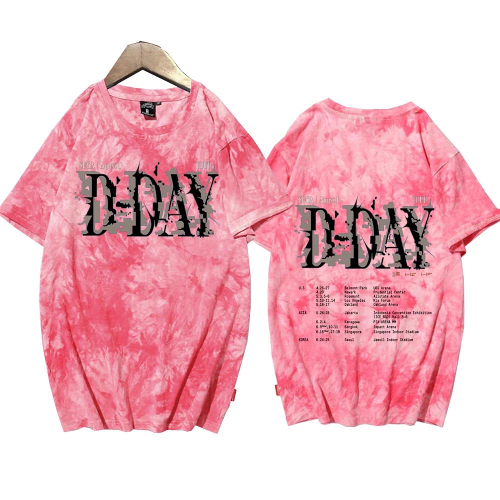 Suga Agust D Tour Tie Dye chemises unisexe col rond manches courtes musique populaire T-Shirt Fans c