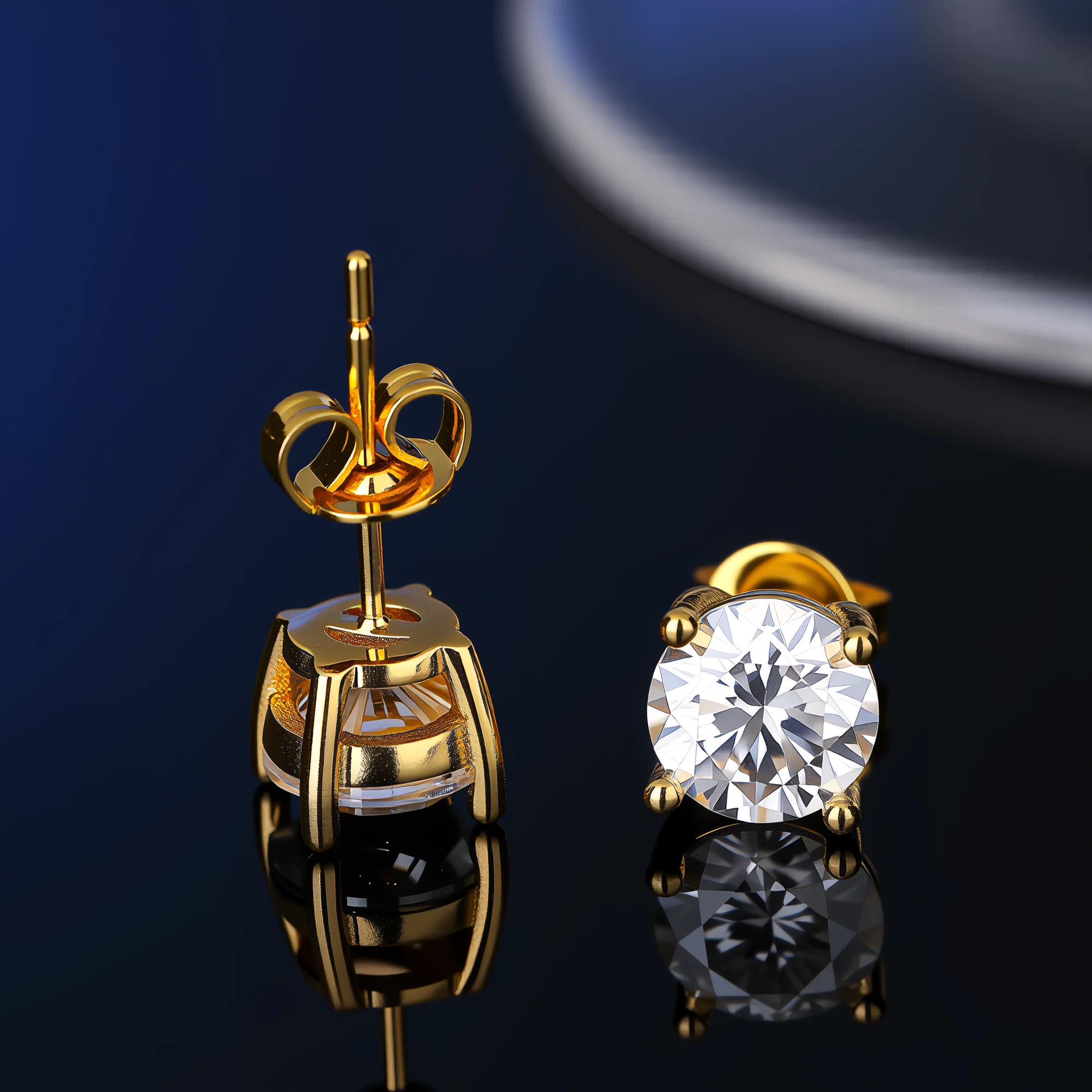 Boucles d'oreilles Moissanite en argent Sterling 100% véritable, avec 2 certificats D VVS1, stylo de