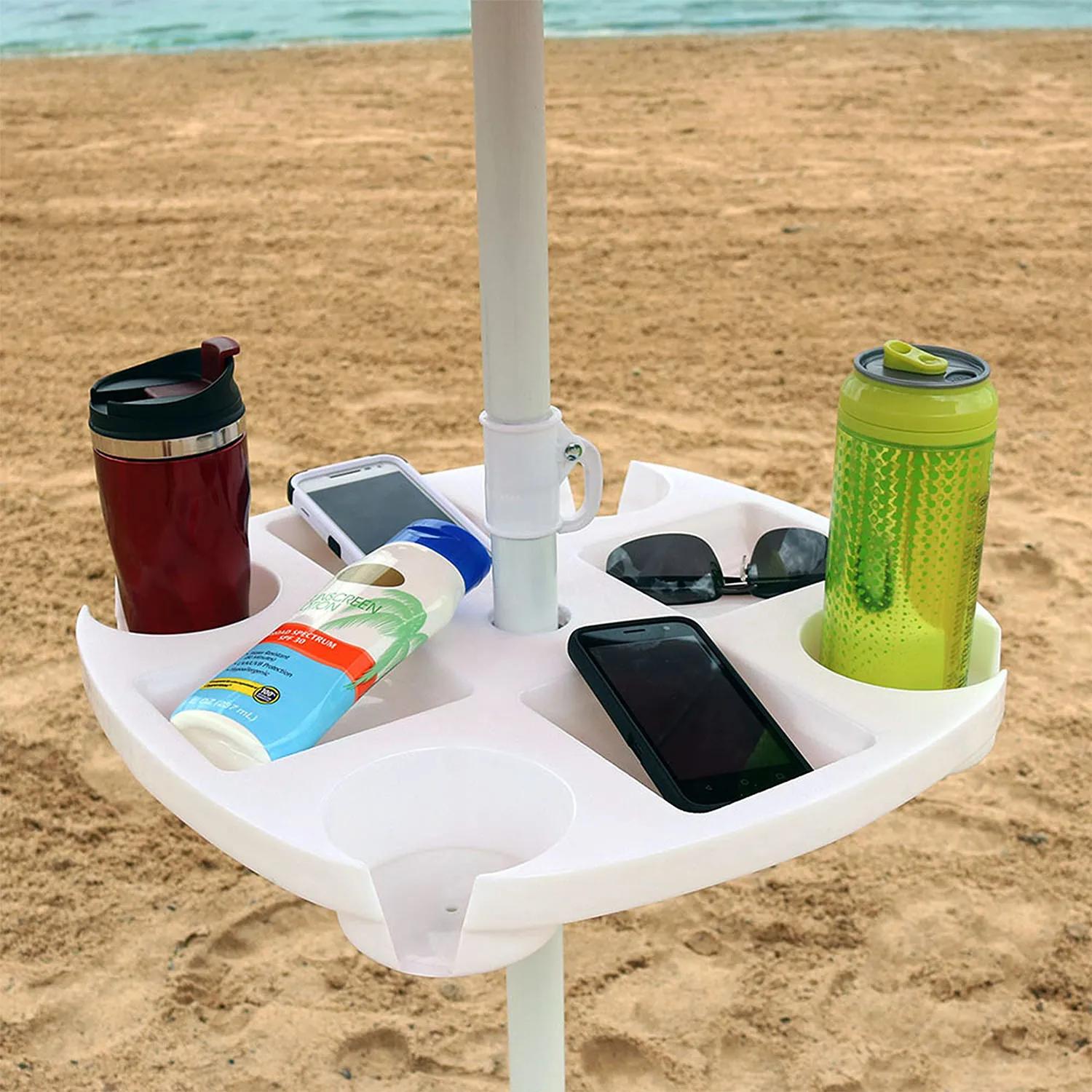 CYBeach-Parapluie escalade avec 4 porte-gobelets et 4 grilles de collation, adapté aux plages, terra
