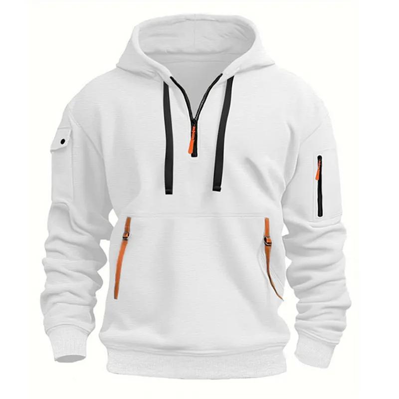 Sweat à capuche zippé multi-poches décontracté pour homme/femme, grande taille, coupe ample, pull te