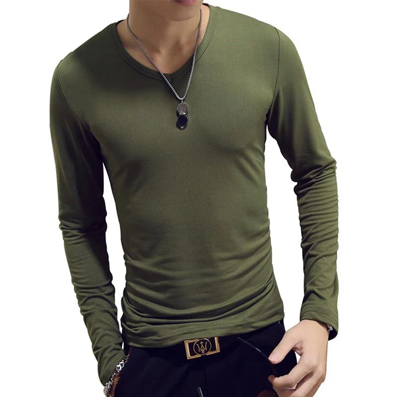 T-shirt à Manches sulfet Col Rond pour Homme, Vêtement Basique, Slim, Décontracté, Couleur Unie, Pri