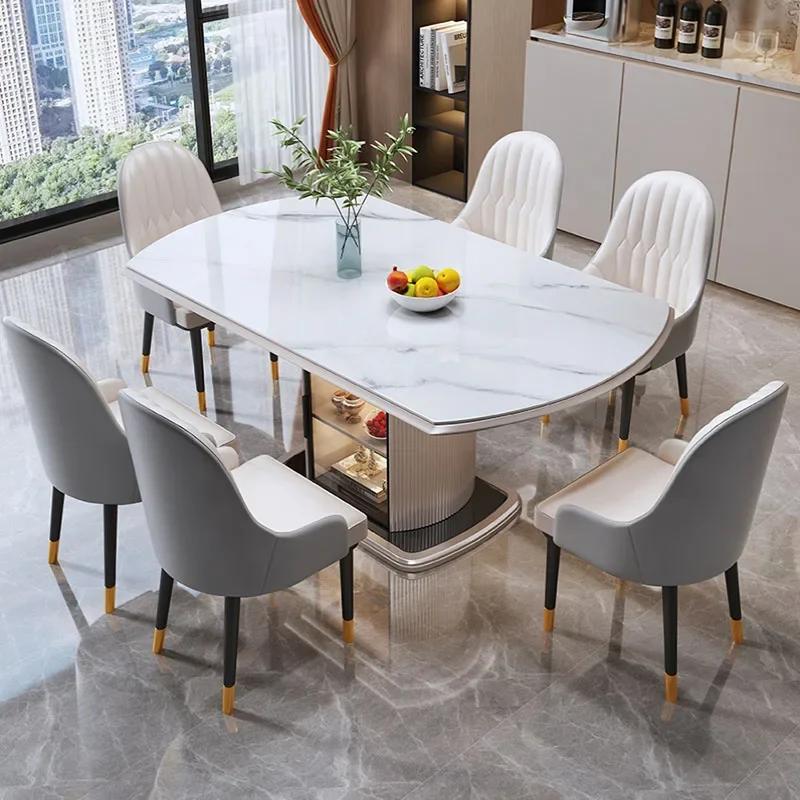 Table à manger ronde en marbre, meuble De luxe moderne pour salon, style nordique minimaliste, meubl