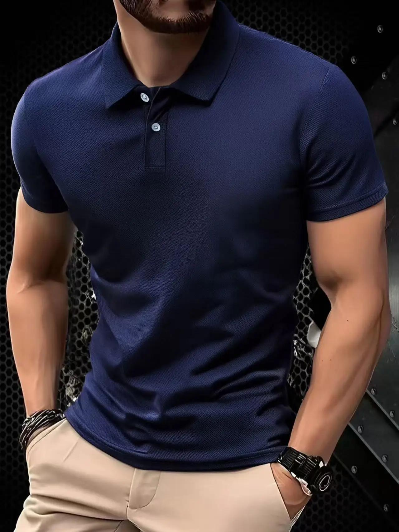 Polo de couleur unie ultra-léger pour hommes, chemise respirante à séchage rapide, anti-transpiratio