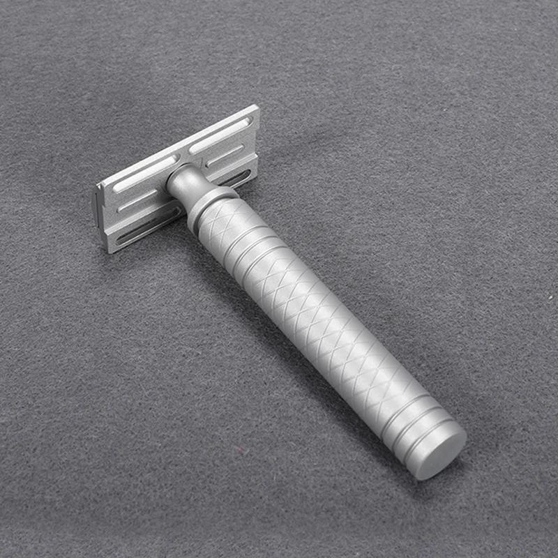 Rasoir léger en alliage d'aluminium à Double tranchant pour hommes, sécurité manuelle CNC, poignée a