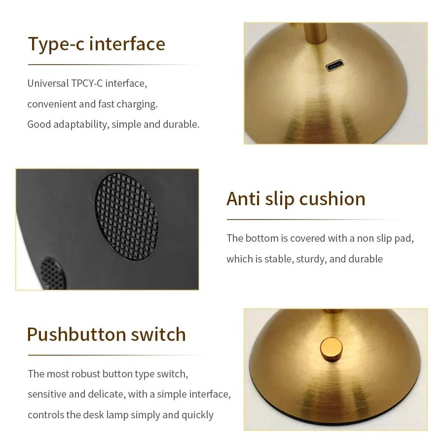Lampe de Table LED avec capteur tactile, veilleuse de bureau à intensité variable, lampe de lecture 