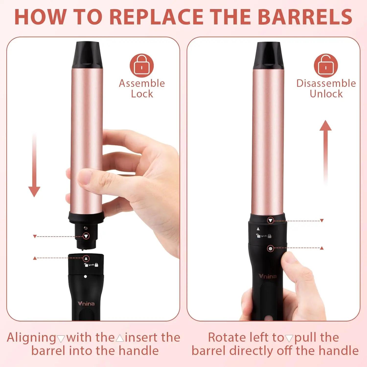 Brosse thermique de 1,5 pouces pour un look éclat, lissage des cheveux rond chauffant avec 2 réglage