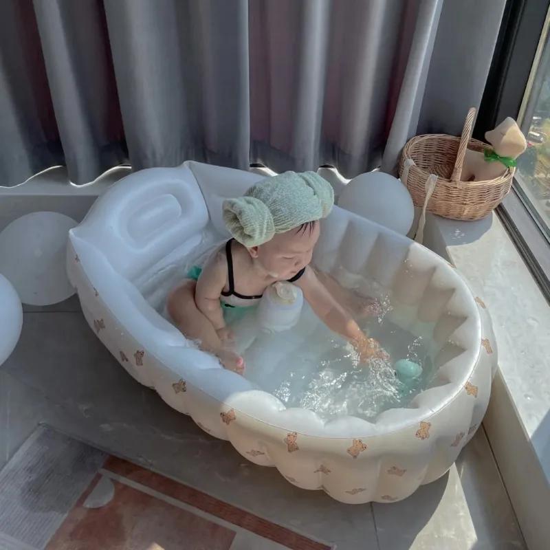 Baignoire bébé portable antidérapante, piscine gonflable pliable pour enfants, baignoire pour nourri