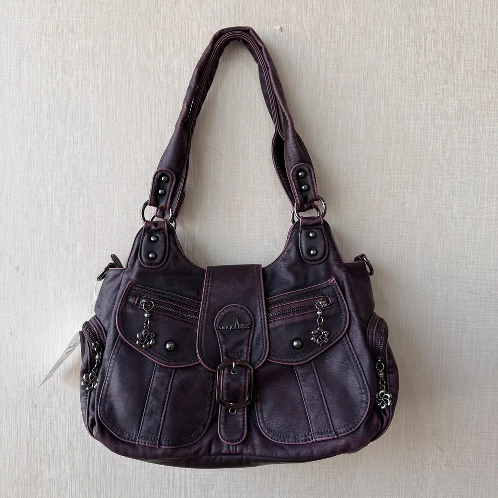 Sac à main Andel Kiss pour femme, sac à bandoulière serpentine en PU, sac bouffant multi-poches, sac