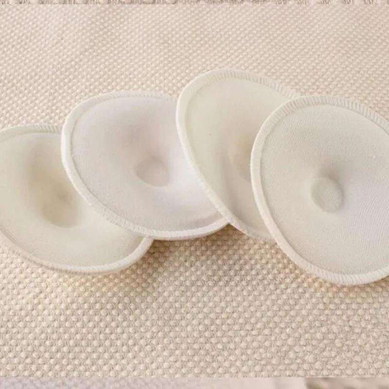 Coussinets d'allaitement en coton absorbant doux blanc, lavables et réutilisables, vente en gros, 4 