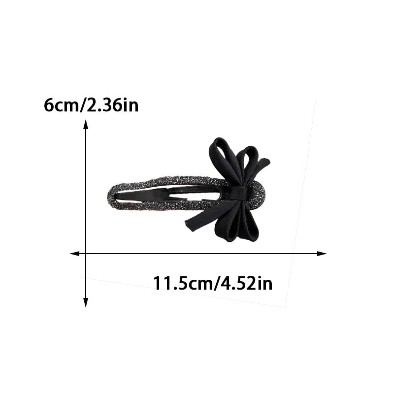 Pince à bec de canard en strass, classique, nœud noir, épingle à cheveux pratique, polyvalente, mode