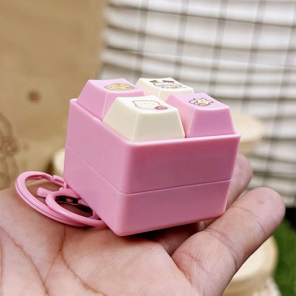 Nouveau dessin animé Fidget porte-clés bricolage clavier Keycap presser musique porte-clés touches b