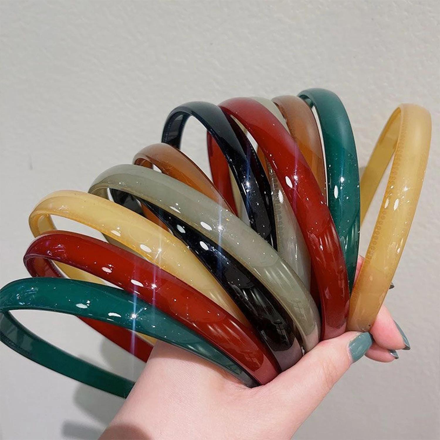 Bandeau en plastique translucide pour femmes et filles, bandeau antidérapant pour dents, couvre-chef