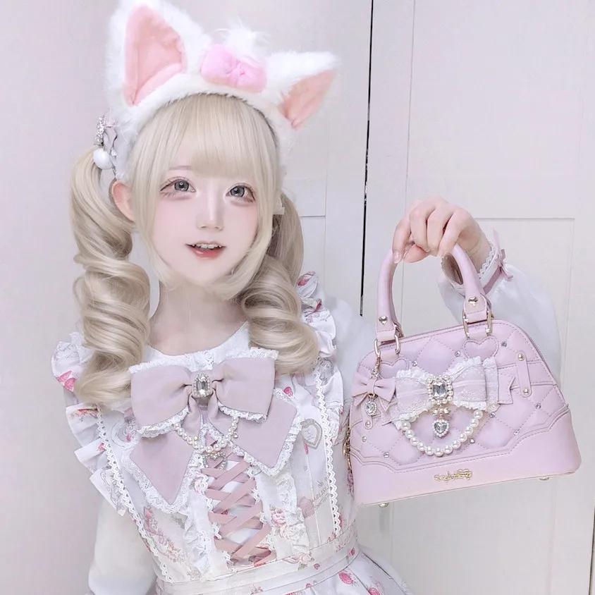 Nouveau Sac à Main Rose Lolita pour Filles, Sac Bandoulière Polyvalent Décontracté Tendance pour Fem