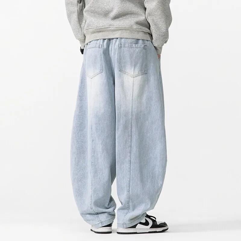 2025 nouveau sarouel Vintage hommes lâche Hip Hop Denim pantalon à jambes larges hommes droit surdim