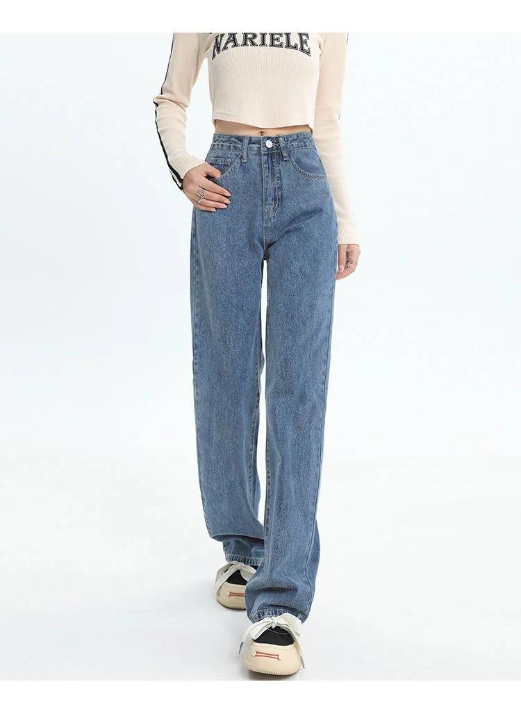Nouveaux Styles d'automne et d'hiver adaptés à toutes les saisons, jean basique pour femmes, taille 