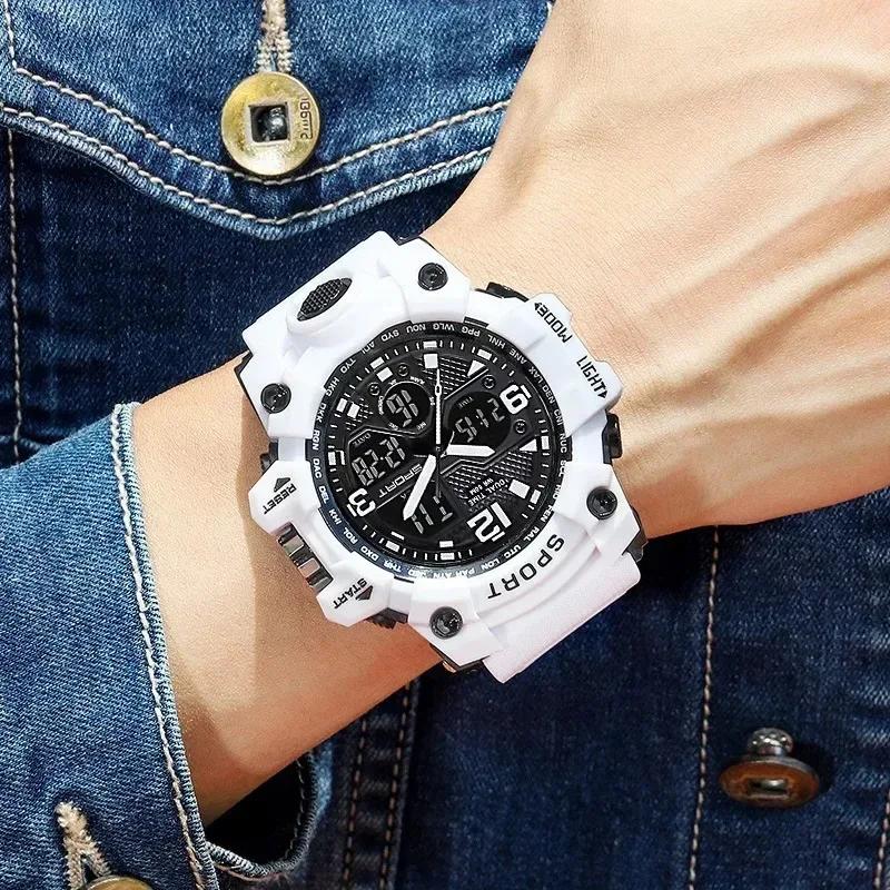 Achats chauds hommes adolescents lycéen mode tendance noir technologie sport lueur montre électroniq