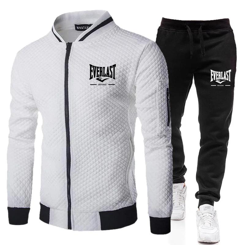 Ensemble de veste et pantalon EVERLAST BOXING pour homme, col montant, style streetwear, printemps-a