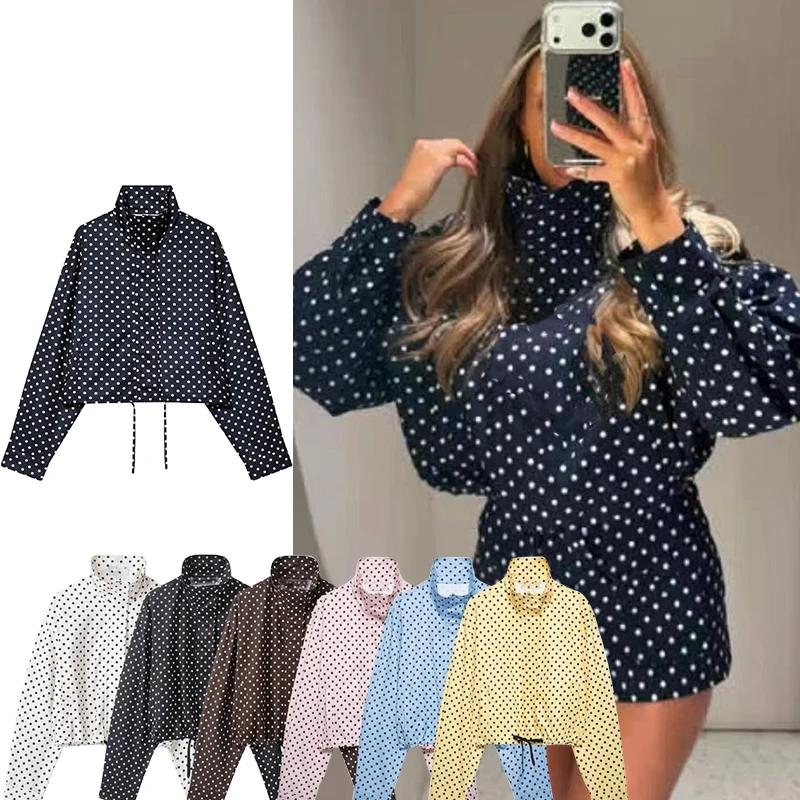 Vestes pour femmes Tidalyf Printemps 2026 Nouvelle Collection – Blouses Chic à Pois Amples et Élégan