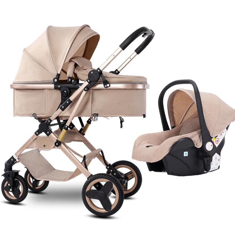 Poussette 3 en 1 Babyfond pour nouveau-né, position haute, bidirectionnelle, pouvant être utilisée e