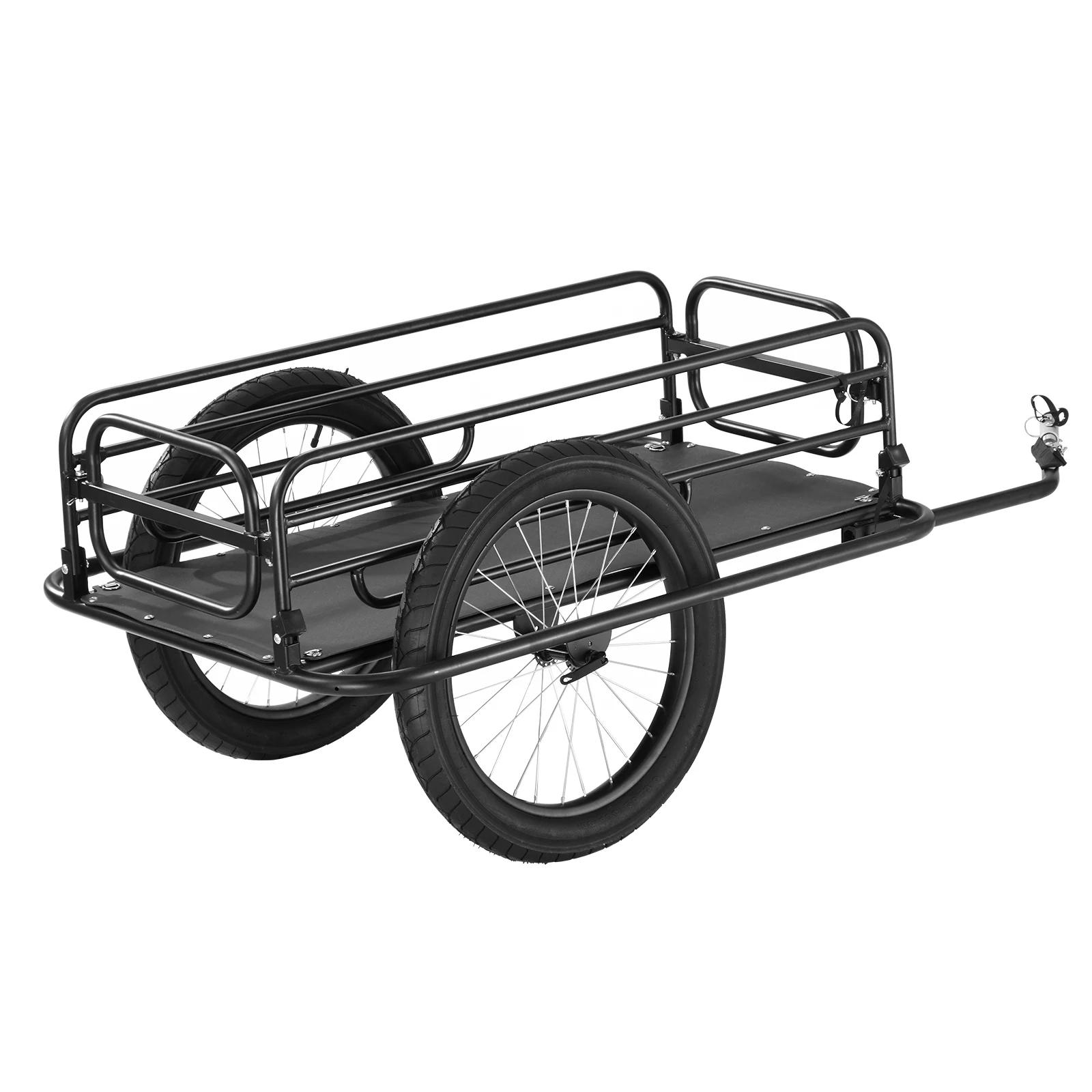SucceBuy Remorque de chargement de vélo de 275 lb, chariot de vélo, rangement compact pliable avec a