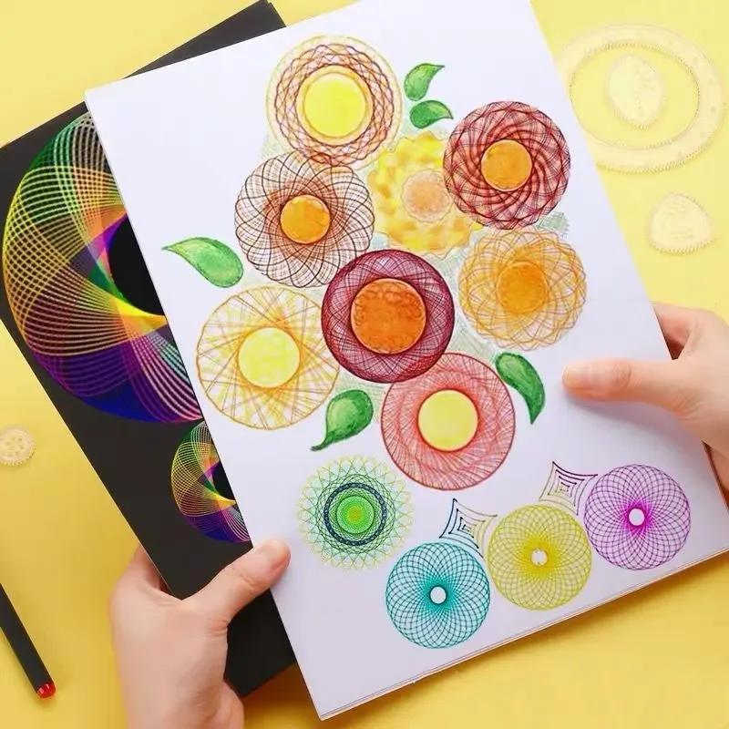 Ensemble de pochoirs de dessin pour spirographe, engrenages créatifs, géométrie, modèle de peinture,